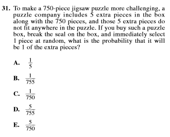 act prep math probability question 31